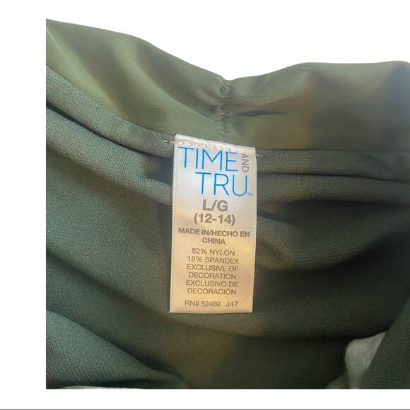 Bikini Bottom Womens L 12-14 Green Floral Embroidered Ruched Boho Side Ties - Picture 4 of 12